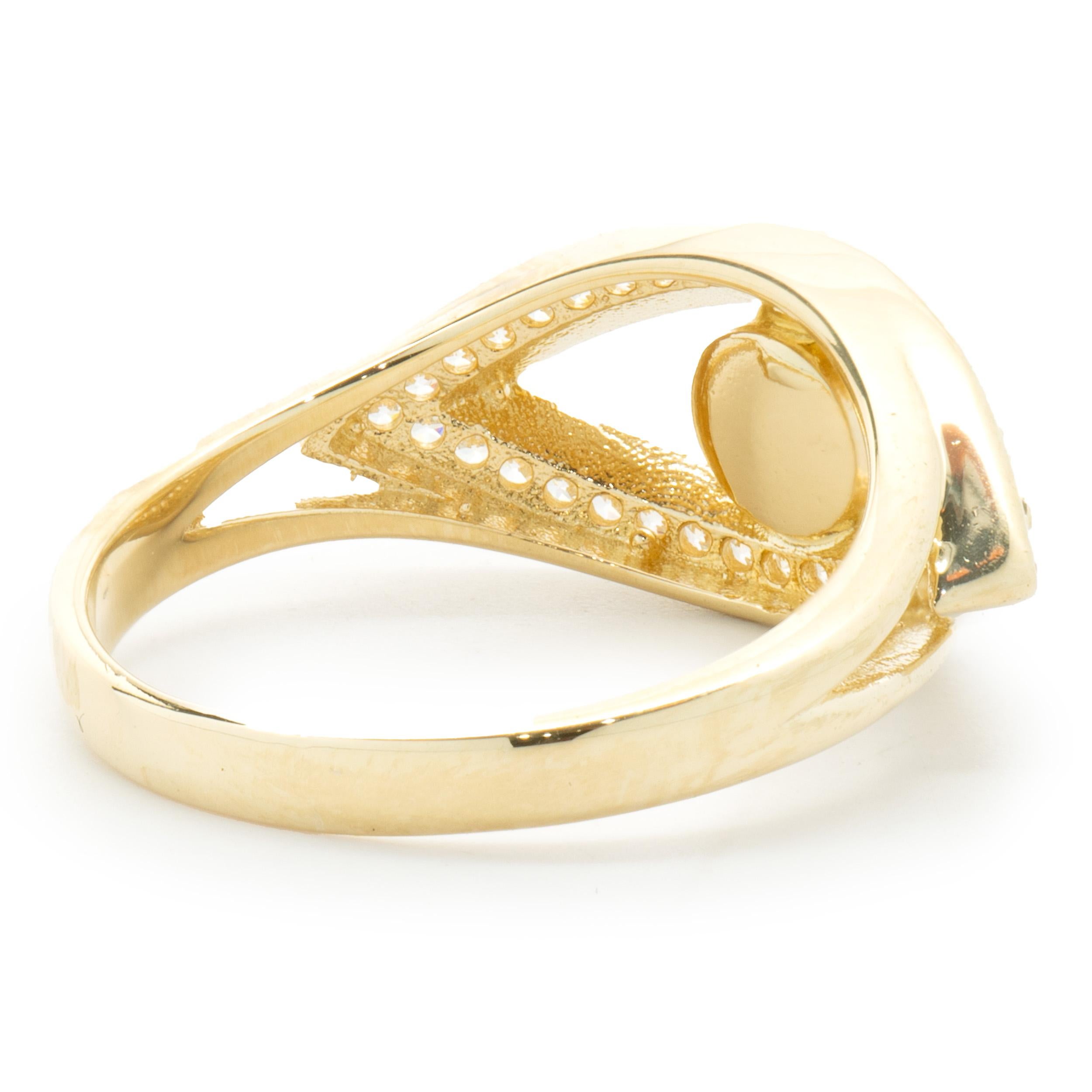 18 Karat Gelbgold Diamant Evil Eye Ring mit Evil Eye (Rundschliff) im Angebot