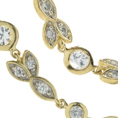 18 Karat Yellow Gold Diamond Floral Leaf Necklace