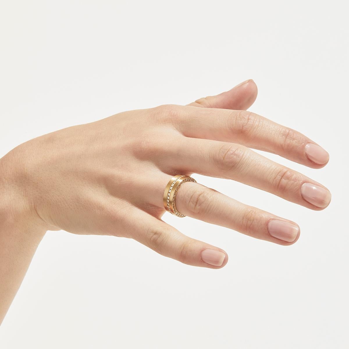 Women's or Men's 18 Karat Yellow Gold Diamond Full Eternity Ring #13-#16  For Sale