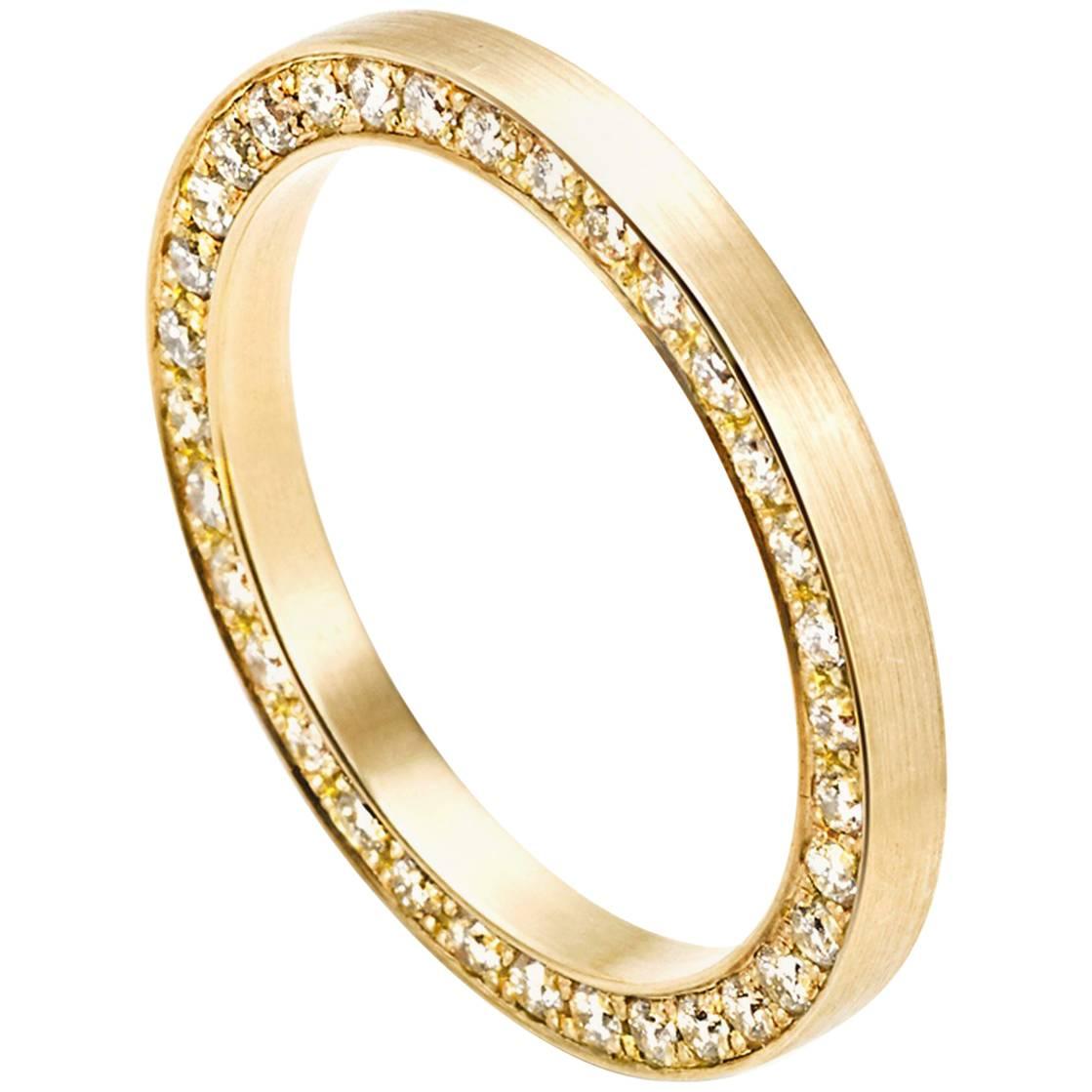 18 Karat Yellow Gold Diamond Full Eternity Ring #9-#12  For Sale
