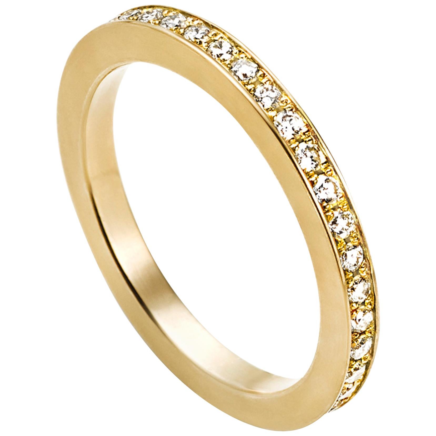 18 Karat Yellow Gold Diamond Full Eternity Ring #9-#12 For Sale