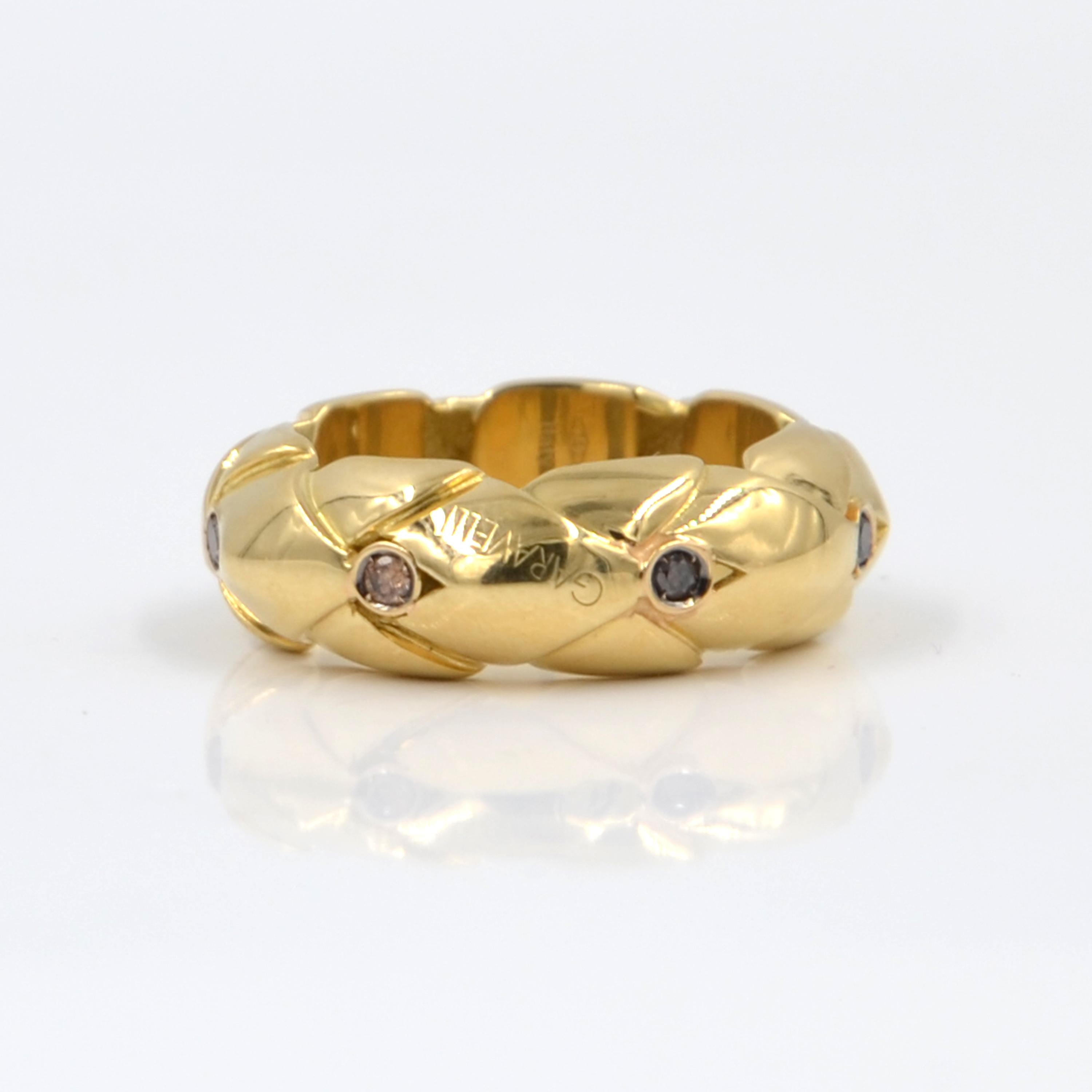 18 Karat Yellow Gold Diamond Garavelli Ring In New Condition In Valenza, IT
