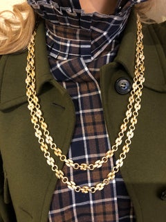 18 Karat Yellow Gold Diamond Grain de Riz Long Necklace by Van Cleef & Arpels