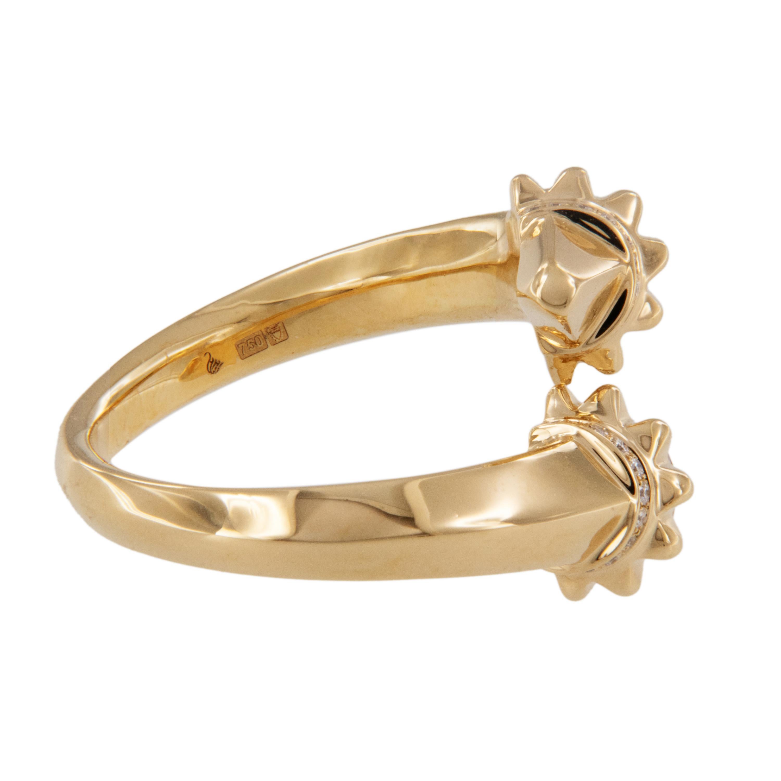 Taille ronde Bague Hab El Hayl en or jaune 18 carats et diamants par Al Zain en vente