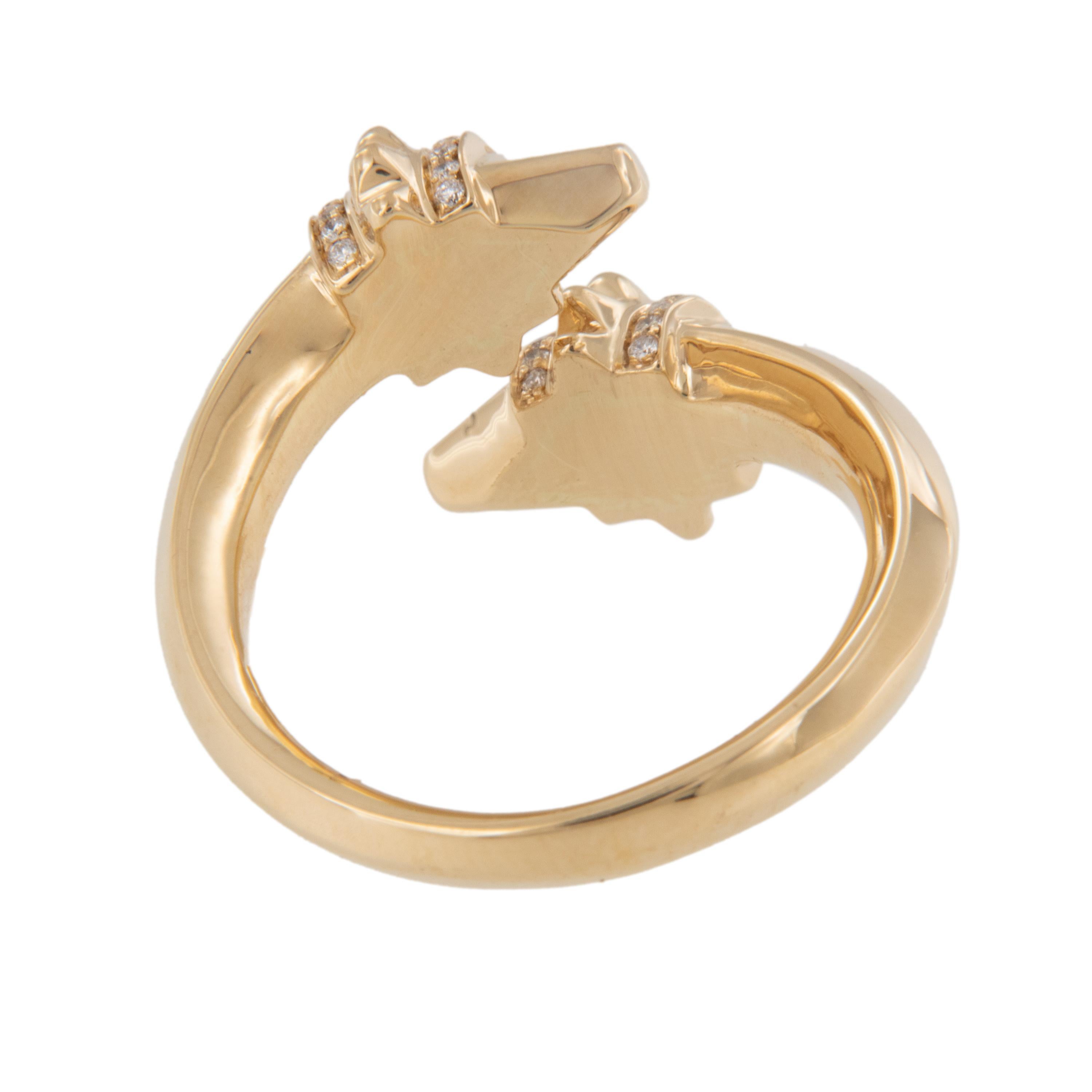 Bague Hab El Hayl en or jaune 18 carats et diamants par Al Zain Neuf - En vente à Troy, MI