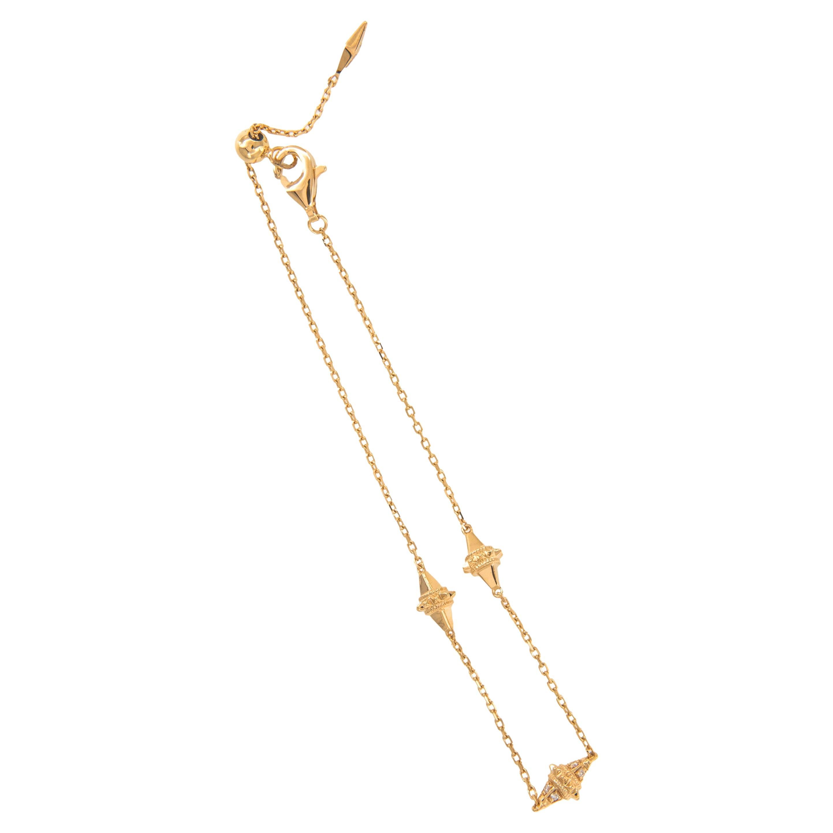 Bracciale a Stazione Al Diamond El Hayl in oro giallo 18 carati di Al Zain in vendita