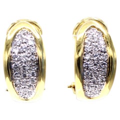 Pendientes de aro de diamantes de oro amarillo de 18 quilates