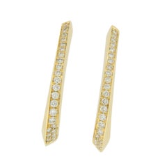 18 Karat Yellow Gold Diamond Hoop Earrings