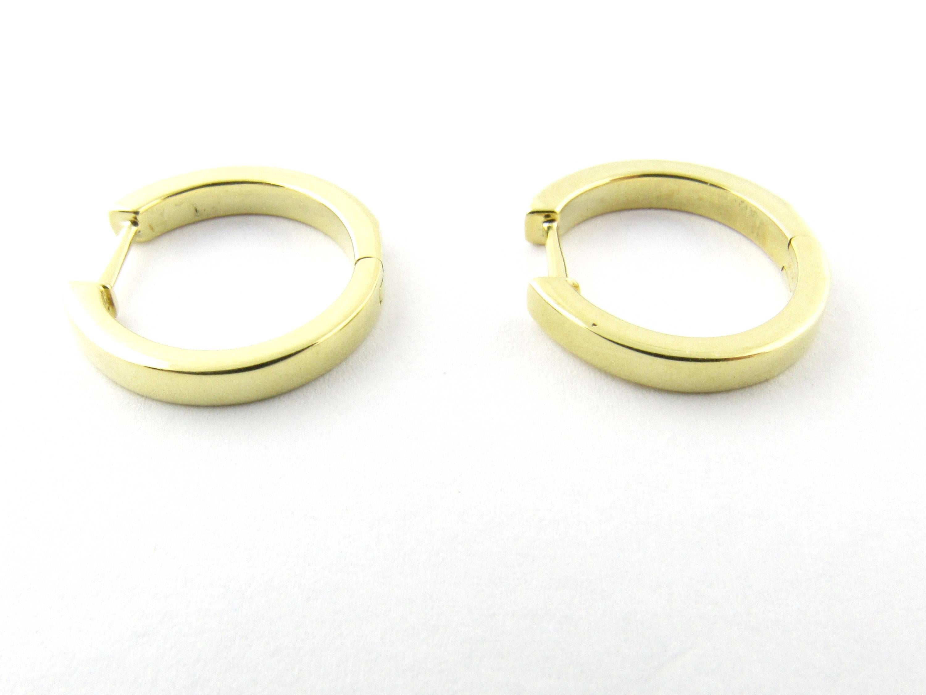 Round Cut 18 Karat Yellow Gold Diamond Hoop Earrings