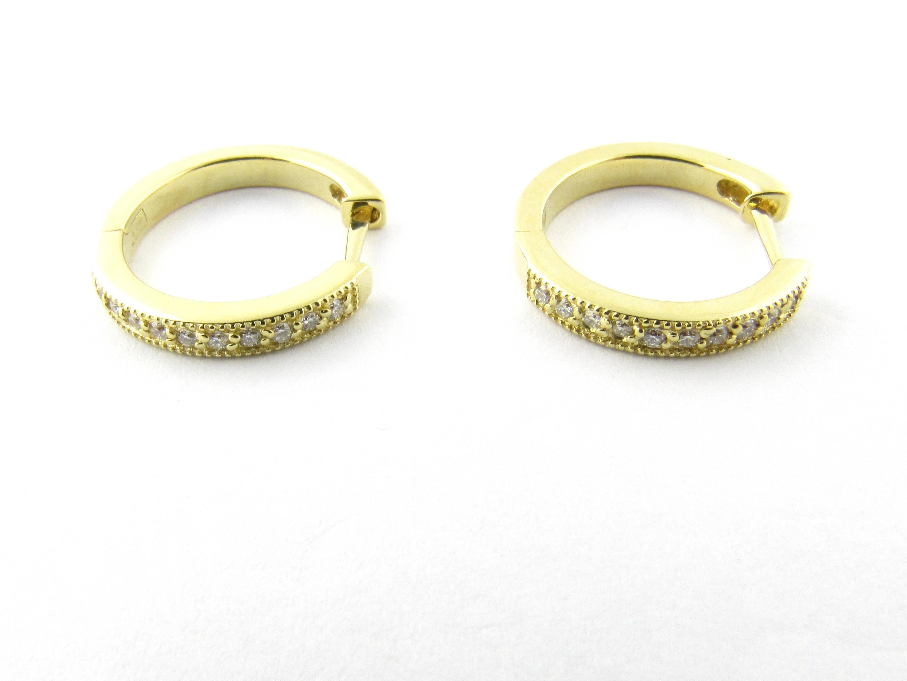 Women's 18 Karat Yellow Gold Diamond Hoop Earrings