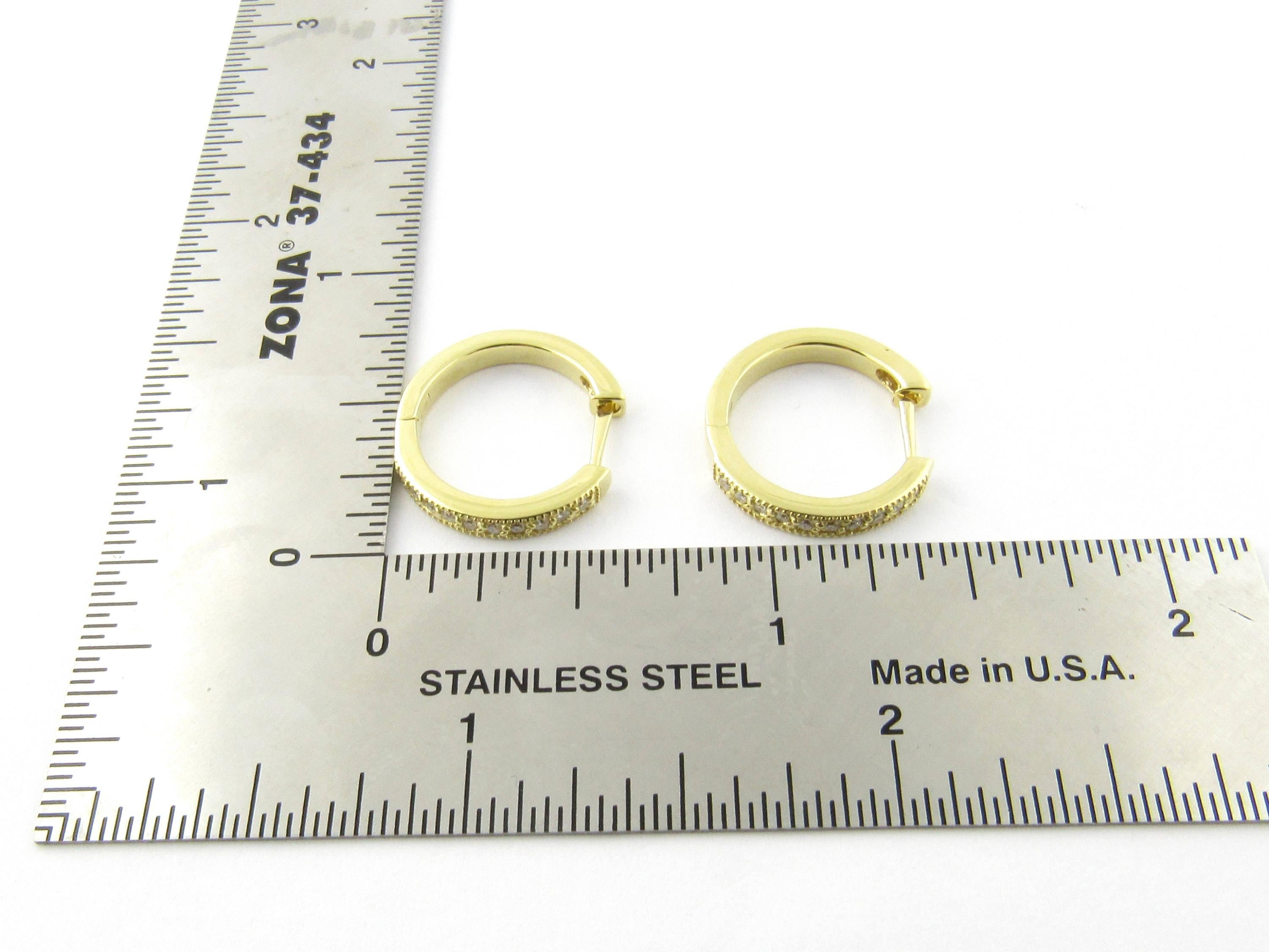 18 Karat Yellow Gold Diamond Hoop Earrings 1