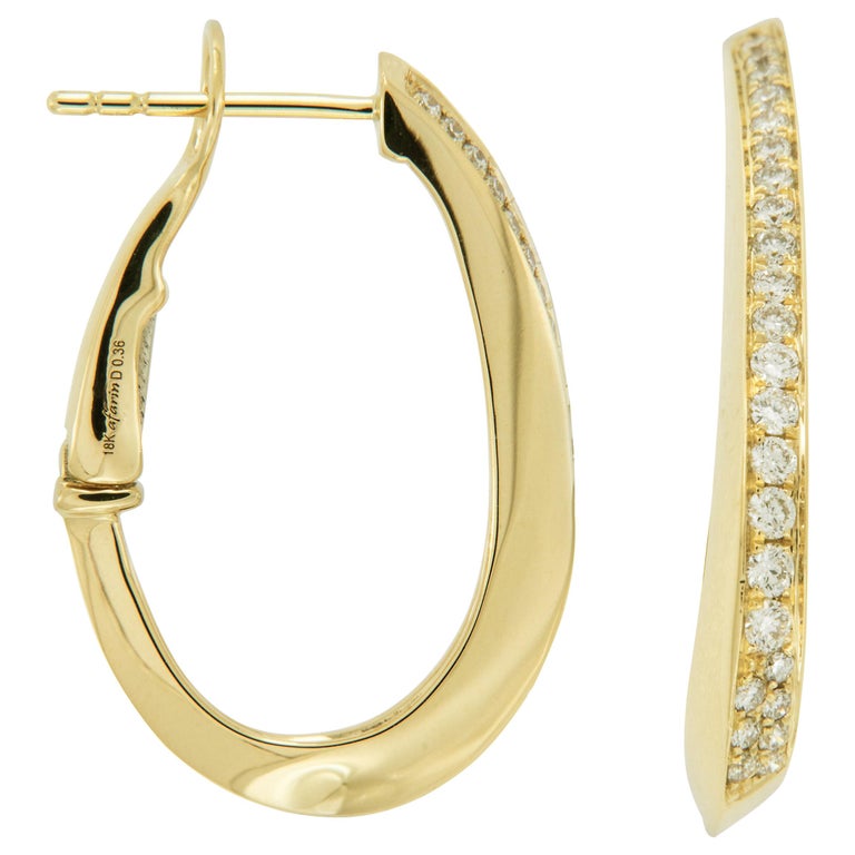 Créoles En Or Jaune 18 Carats - Neufes Sans Emballage, Fermoir Tige/tube, Style Intemporel