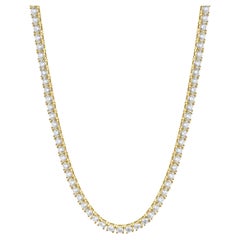 18 Karat Yellow Gold Diamond Inline Tennis Necklace