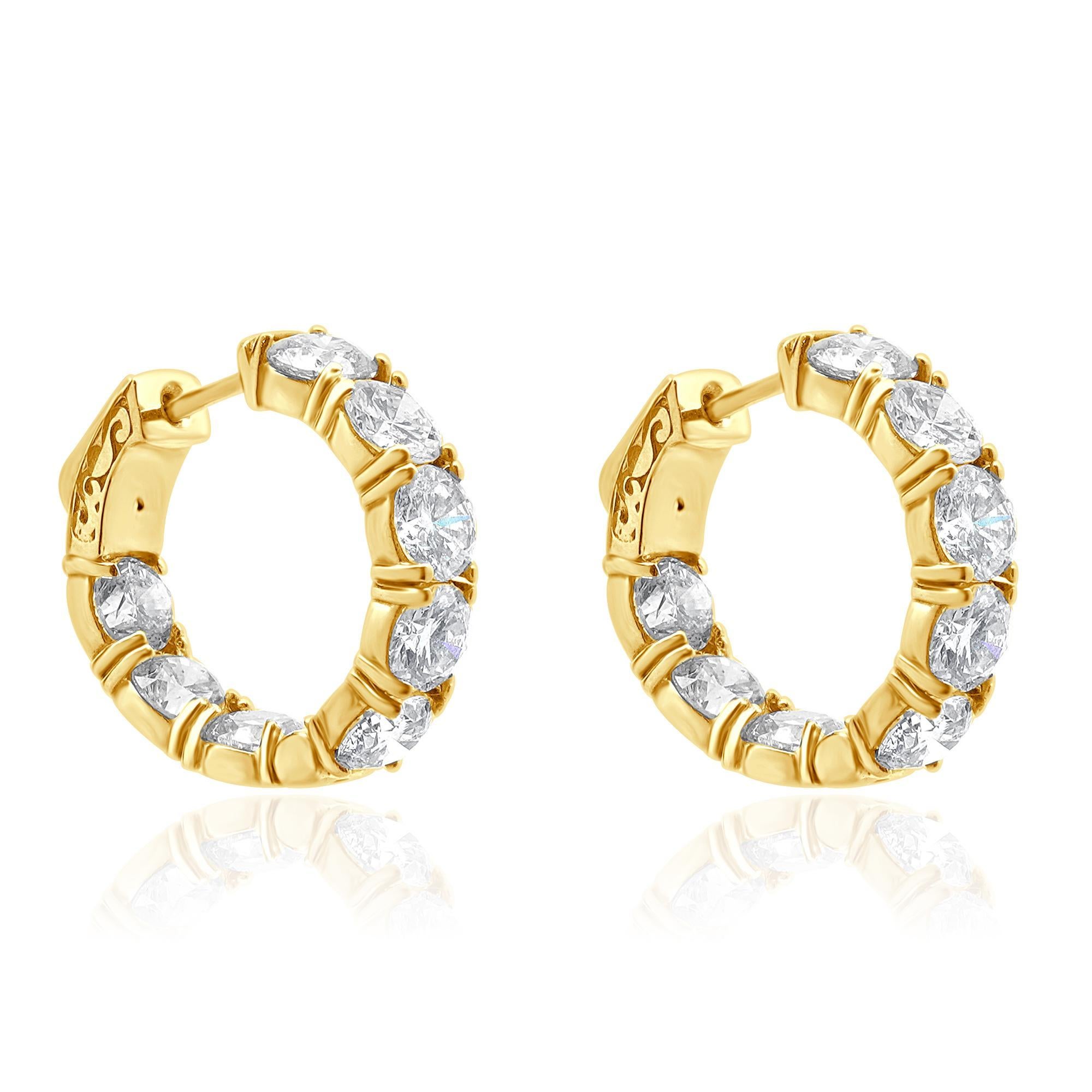 Bee Diamond Huggie Earrings in 18k yellow gold