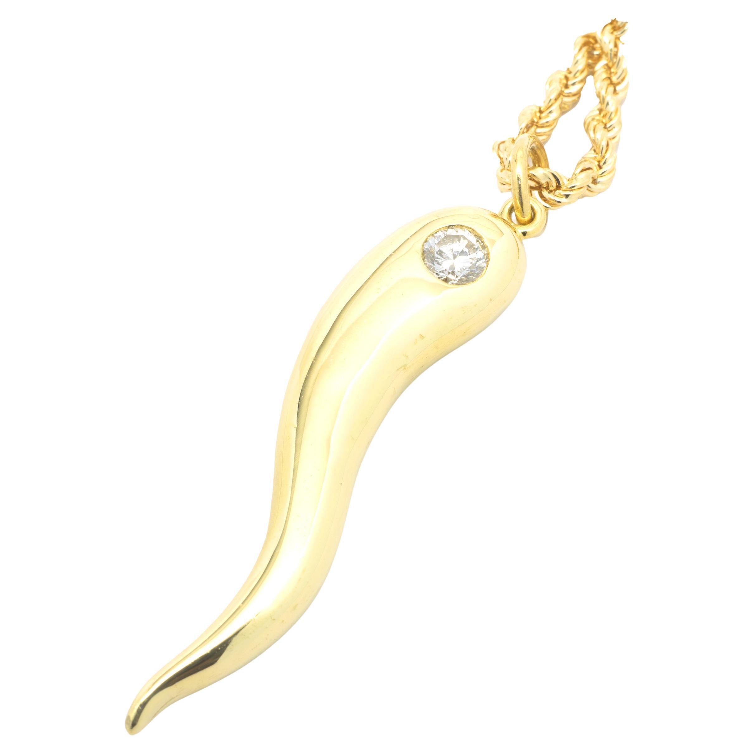 18 Karat Yellow Gold Diamond Italian 
