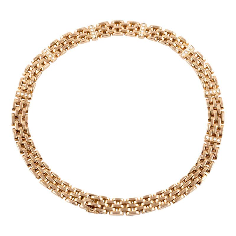RC Gold Three Row Panther Link Necklace at 1stDibs | rc necklace ...
