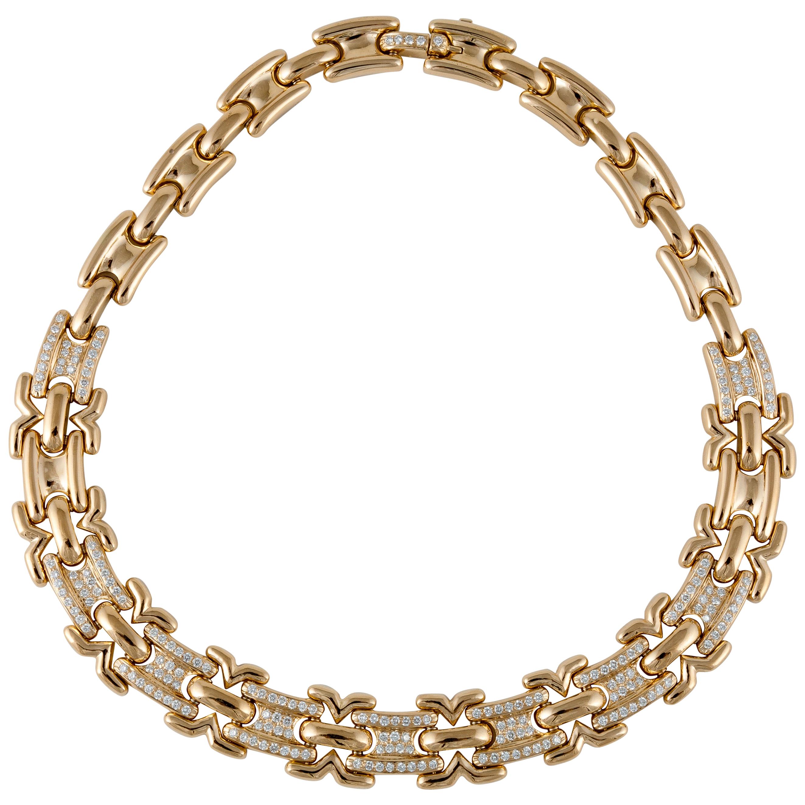 Link Diamond Necklace in 18K Yellow Gold