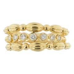 18 Karat Yellow Gold Diamond Nutmeg Collection Band Ring by Gumuchian
