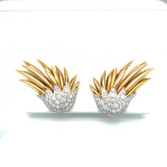 18 Karat Yellow Gold Diamond Paris Flame Ear Clips by Tiffany & Co.