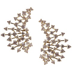 18 Karat Yellow Gold Diamond Pave Crawler Earring