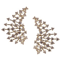 18 Karat Yellow Gold Diamond Pave Crawler Earring