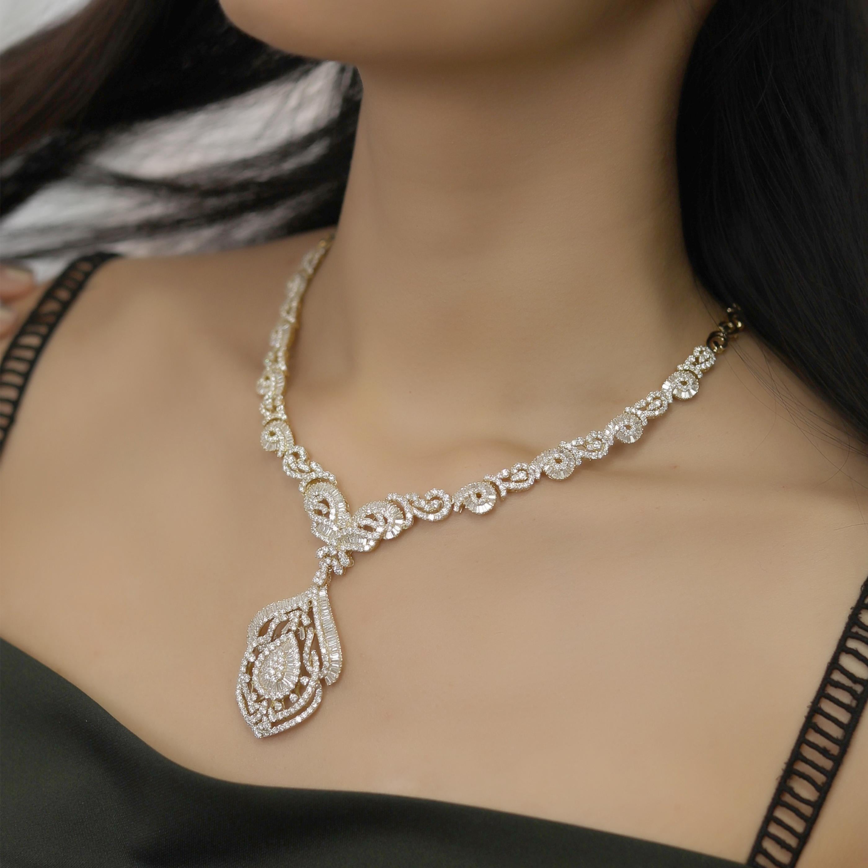 chandelier diamond necklace