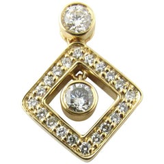 18 Karat Yellow Gold Diamond Pendant