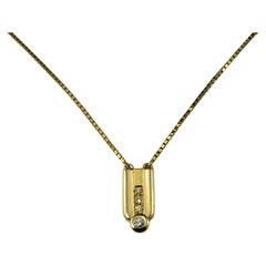18 Karat Yellow Gold Diamond Pendant Necklace #19257