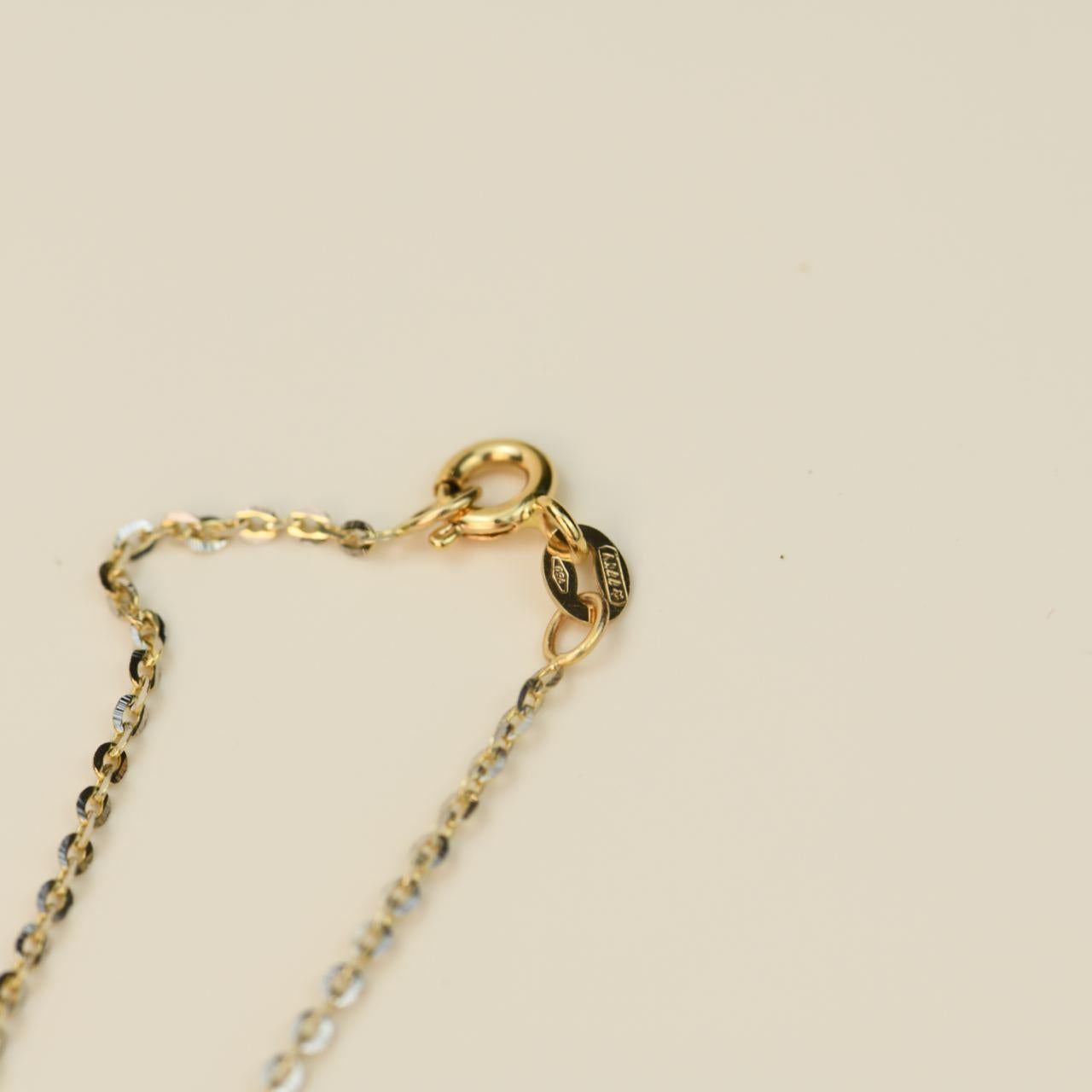 18 Karat Yellow Gold Diamond Pendant Necklace For Sale 6