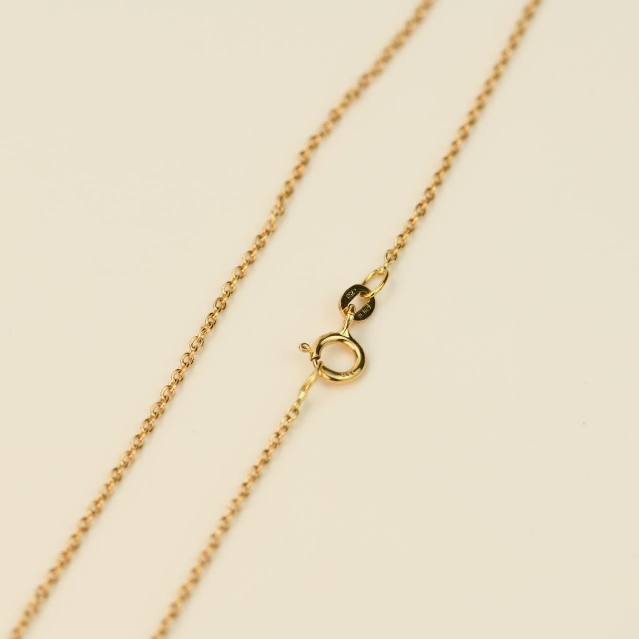 18 Karat Yellow Gold Diamond Pendant Necklace For Sale 2