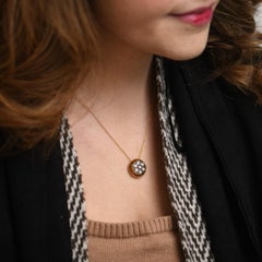 18 Karat Gelbgold Diamant-Anhänger-Halskette