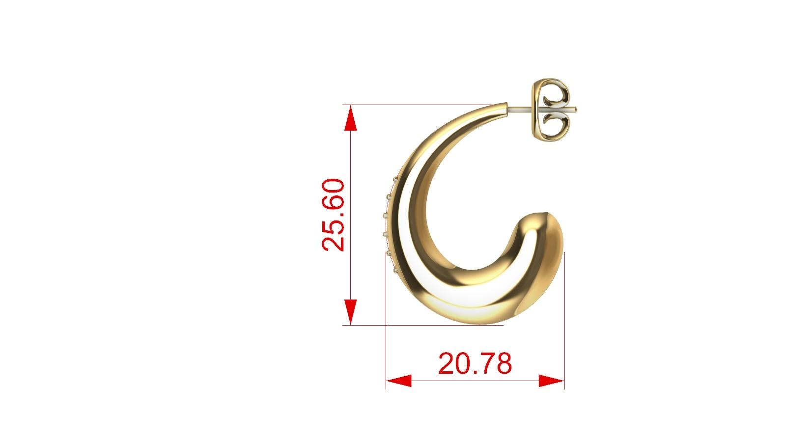 Round Cut 18 Karat Yellow Gold Diamond Petite Hoop Teardrop Earrings For Sale