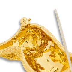 18 Karat Yellow Gold Diamond Ram Pin