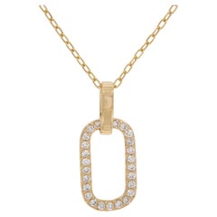 Collar Rectangular de Diamantes de Oro Amarillo de 18 Kilates