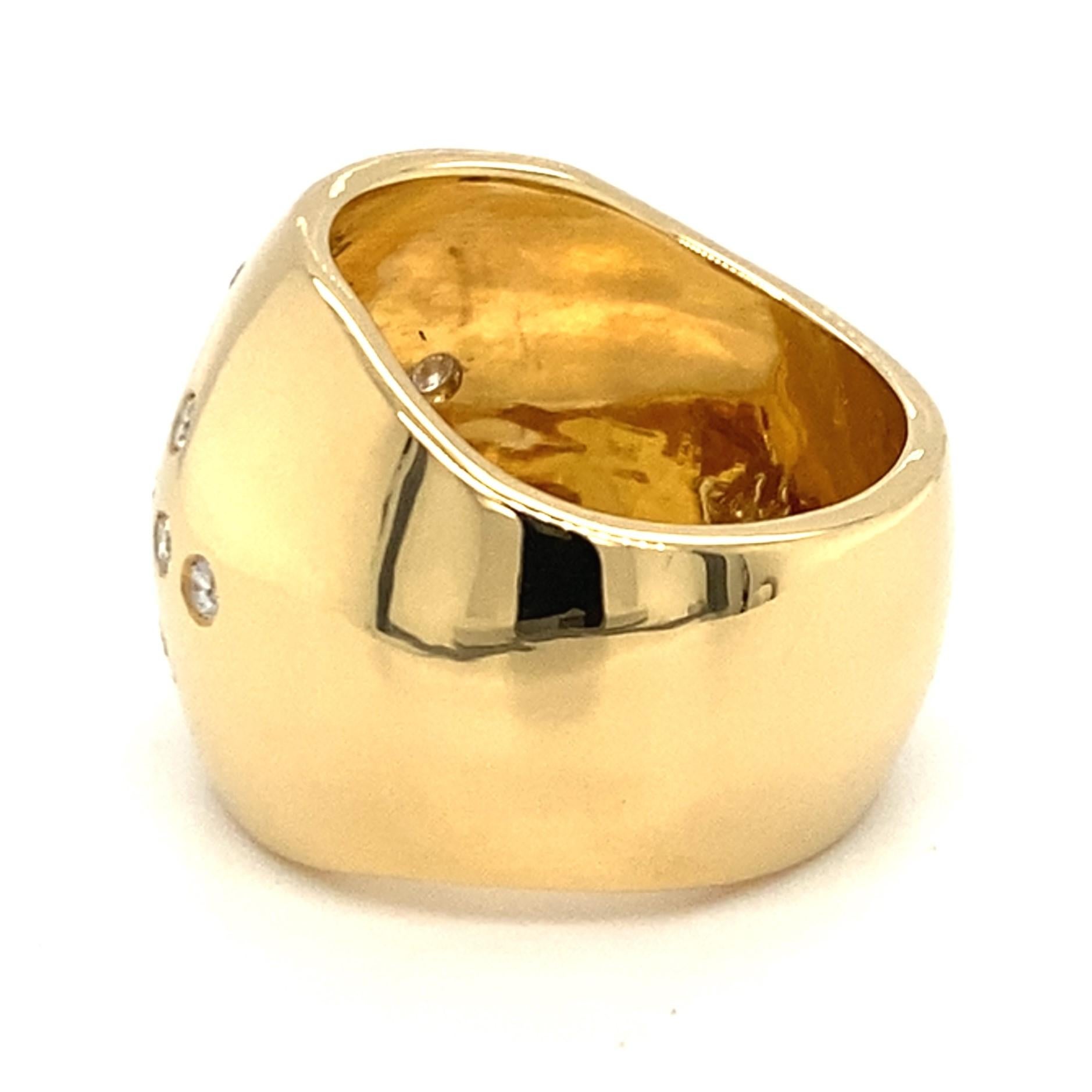 18 Karat Yellow Gold Diamond Ring In Good Condition In Zurich, CH