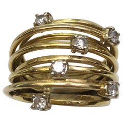 18 Karat Gelbgold Diamantring mit Diamanten