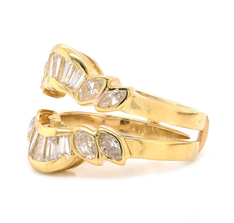 18 Karat Yellow Gold Diamond Ring Guard For Sale at 1stDibs