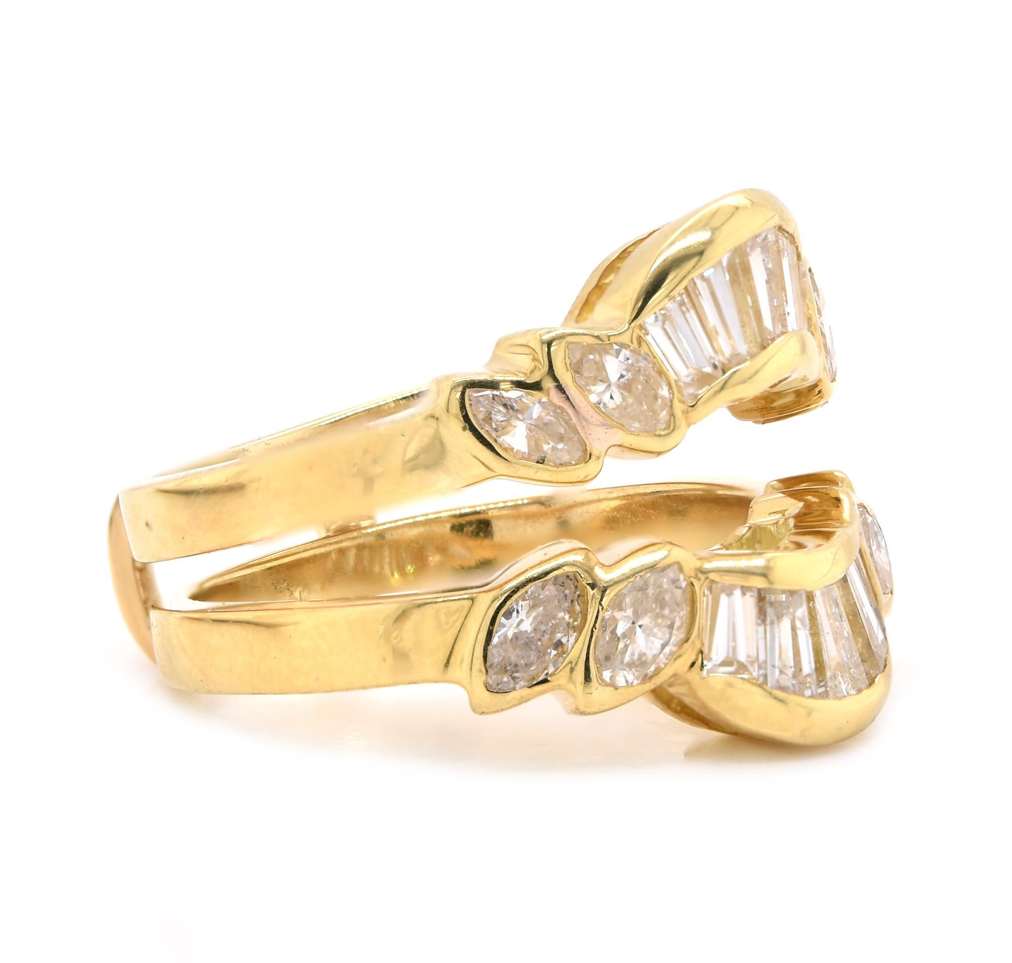 18 Karat Gelbgold Diamant-Ring Guard (Marquiseschliff) im Angebot