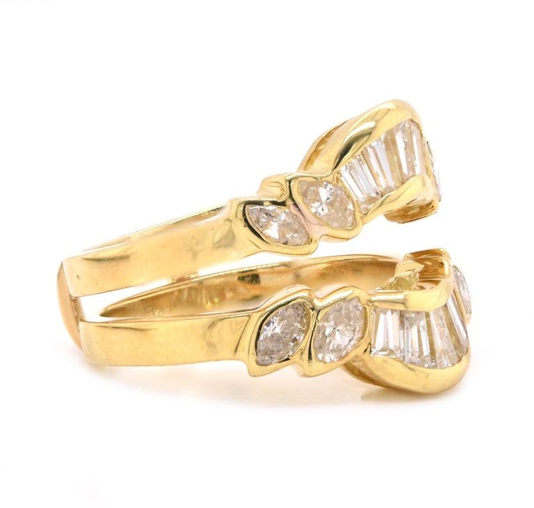 18 Karat Yellow Gold Diamond Ring Guard For Sale at 1stDibs