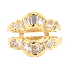18 Karat Yellow Gold Diamond Ring Guard
