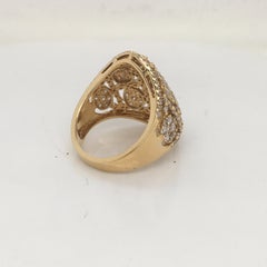 18 Karat Yellow Gold Diamond Ring Made in Italy with Box
