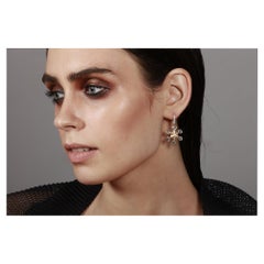 18 Karat Yellow Gold Diamond & Rose Cut Earrings