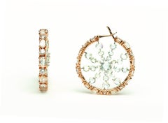 18 Karat Yellow Gold Diamond & Rose Cut 'Ferris Wheel' Hoops