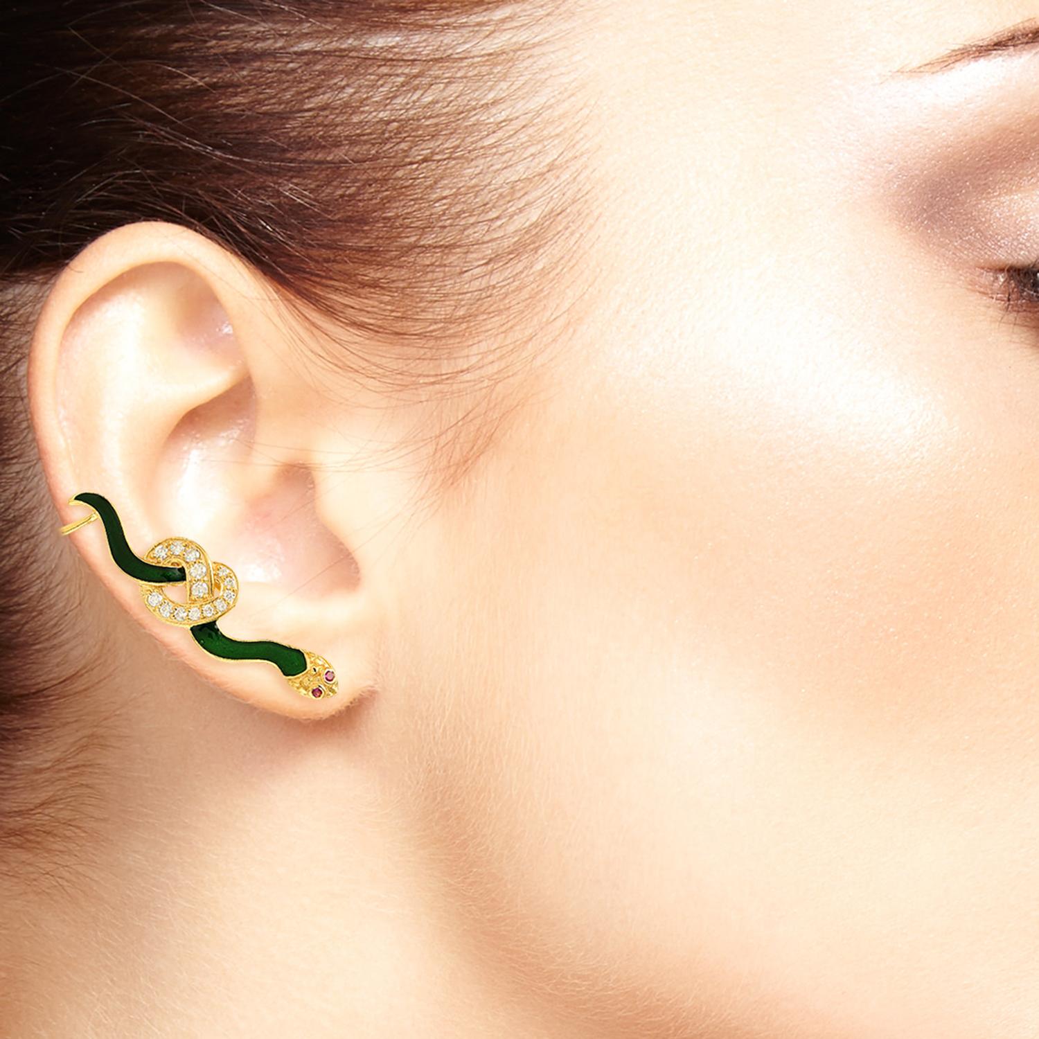 snake cuff earrings