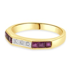 18 Karat Gelbgold Diamant & Rubin Ring