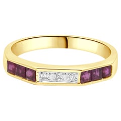 18 Karat Gelbgold Diamant & Rubin Ring