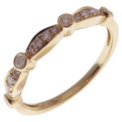 Bracelet empilable simple en or jaune 18 carats avec diamants
