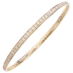 18 Karat Yellow Gold Diamond Slip-On Bangle Bracelet