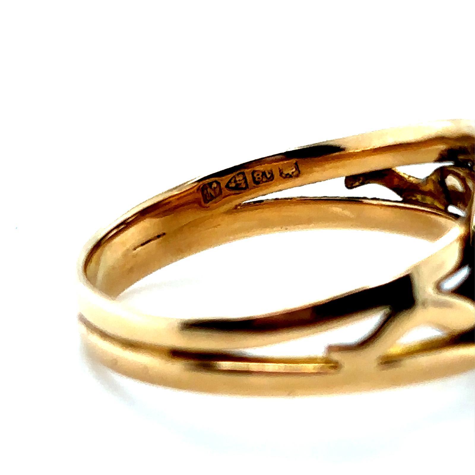 Bague serpent en or jaune 18 carats et diamants, c. 1913 Unisexe en vente