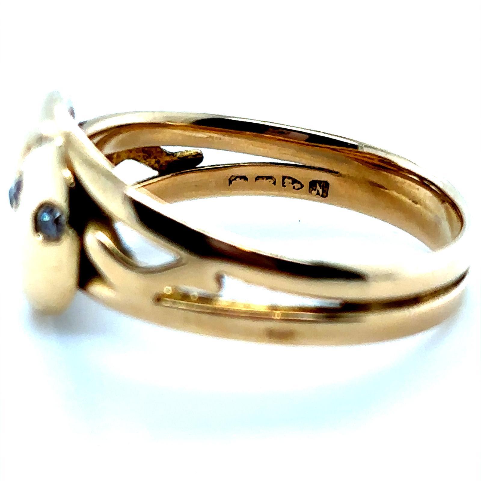 Bague serpent en or jaune 18 carats et diamants, c. 1913 en vente 1